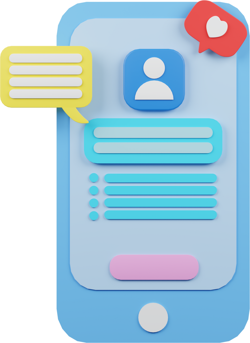 3D Smartphone Social Media illustration